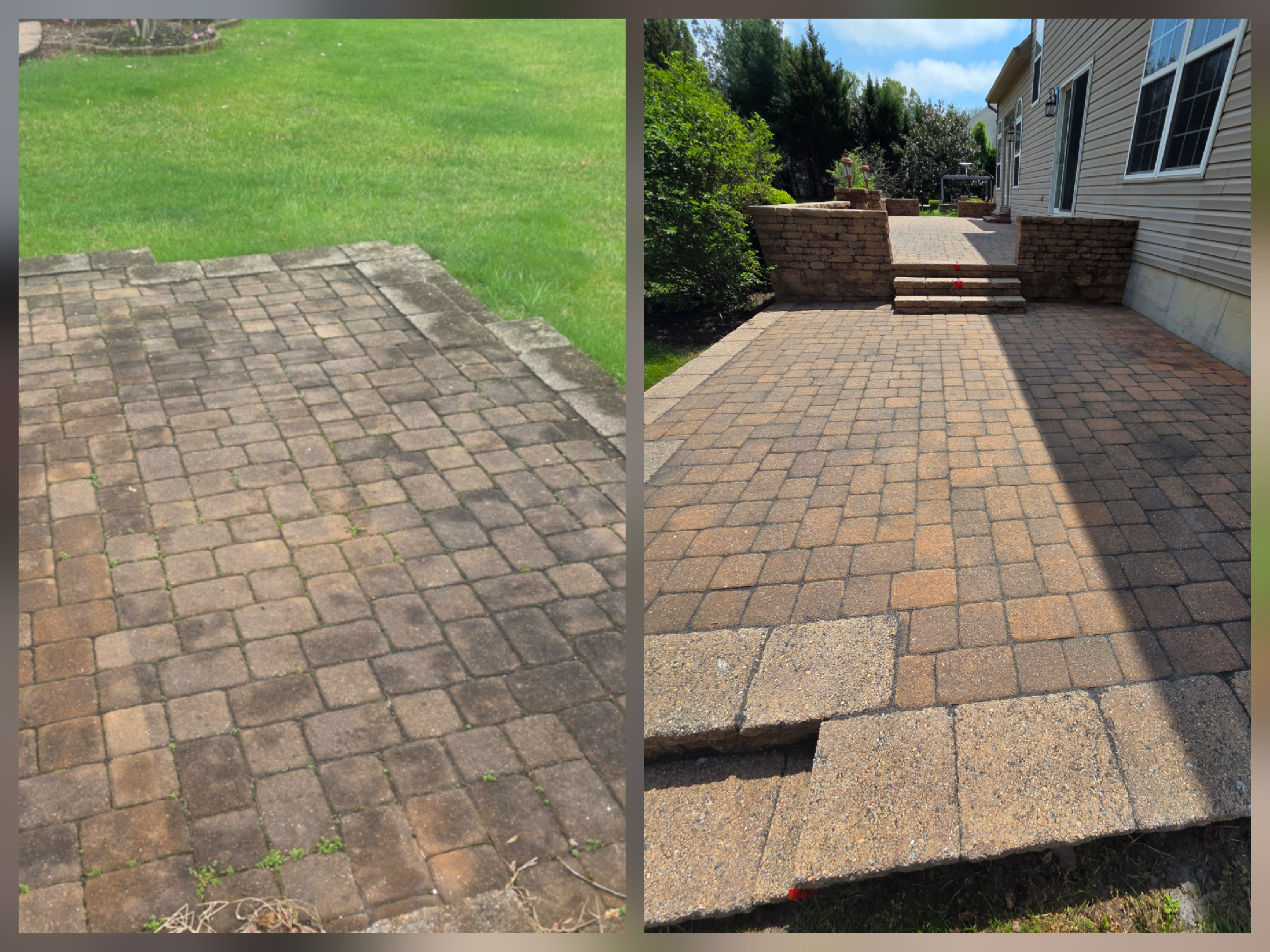 Brick patio cleaning