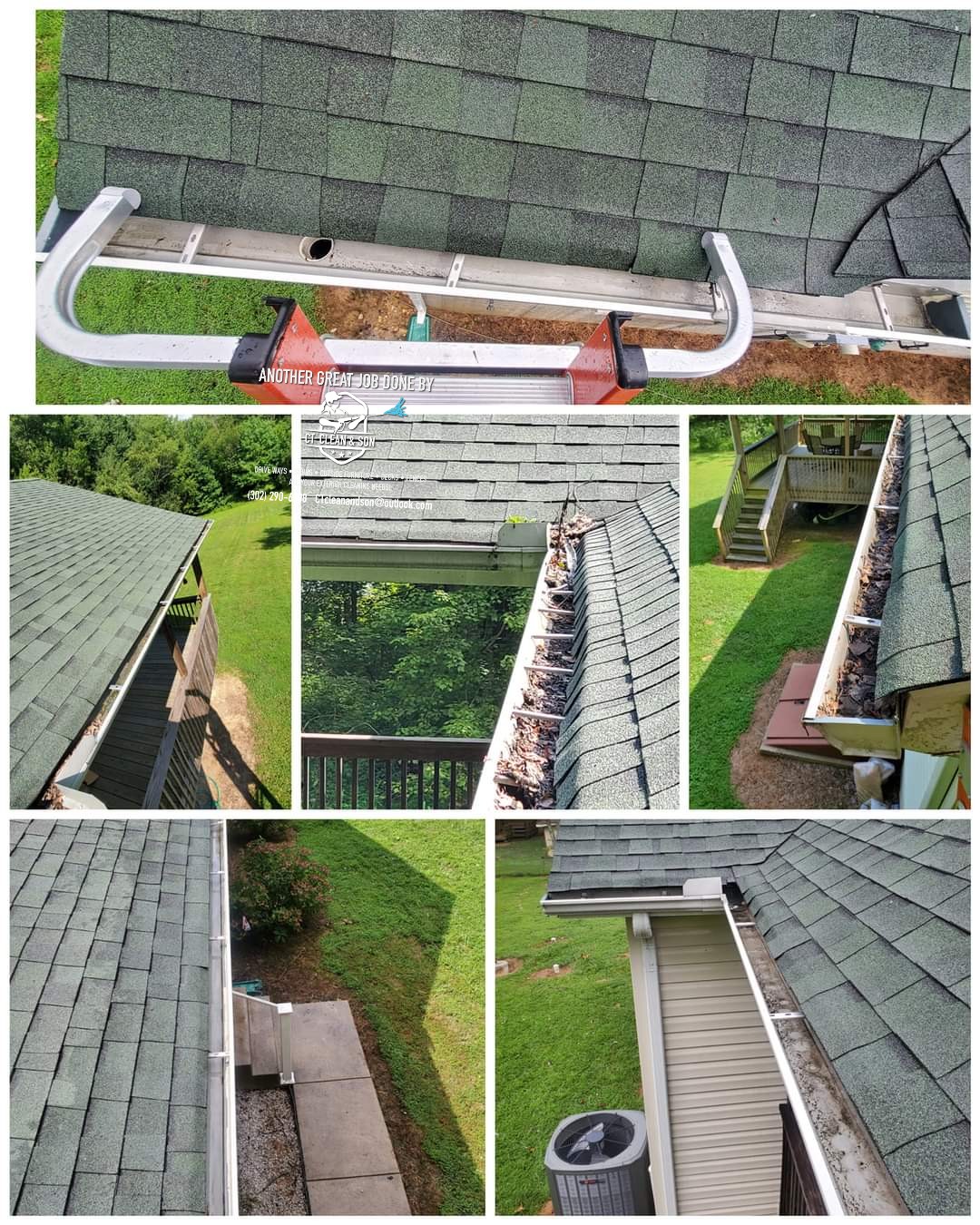 Cleared gutters on a Hockessin DE home after debris removal