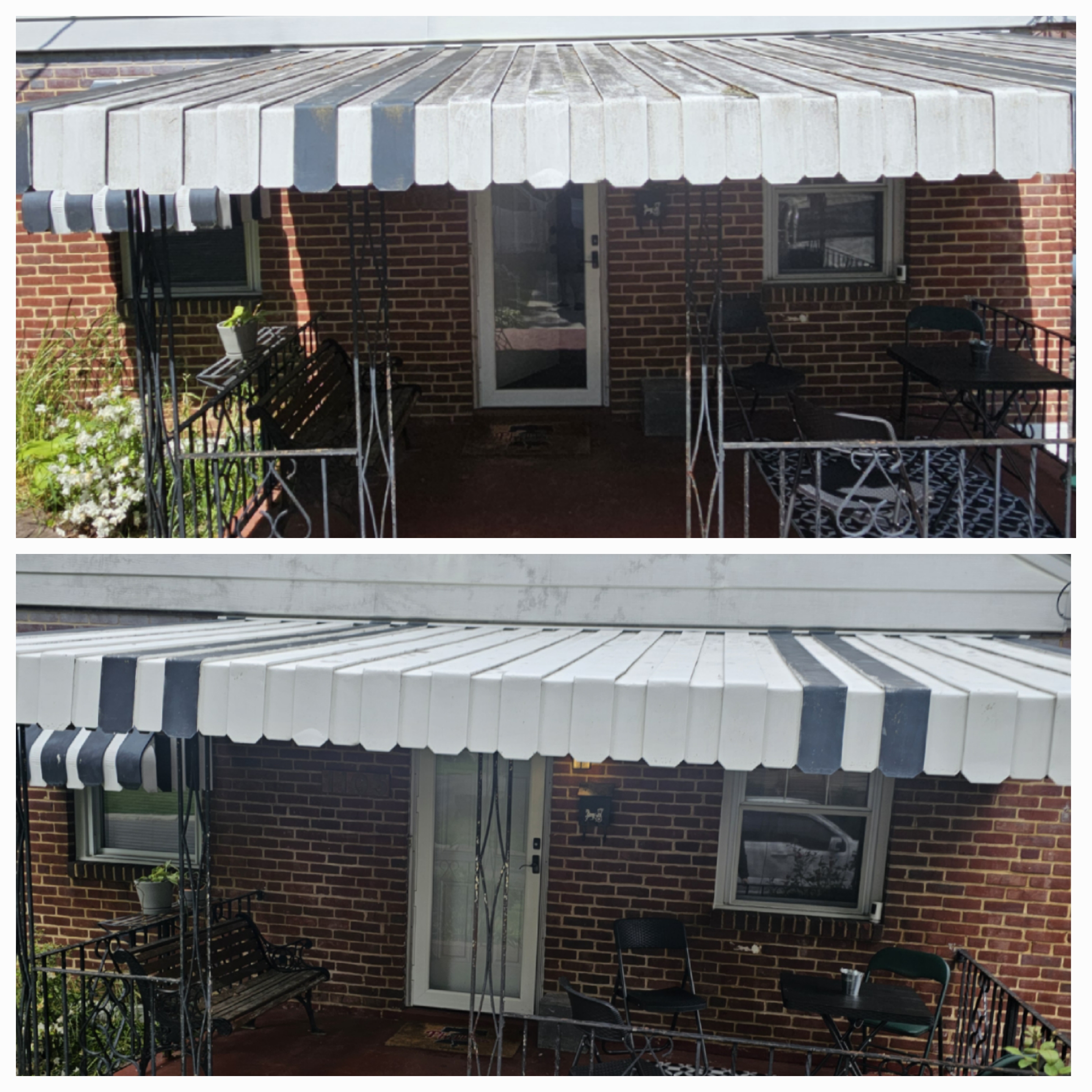 Low-pressure soft wash on a Montchanin DE home exterior